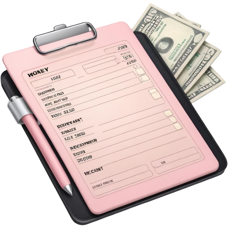 Light Pale Pink Expenses Money tracker Documents emoji