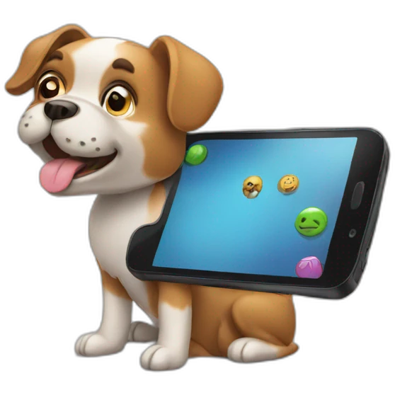 Dog with phone  emoji