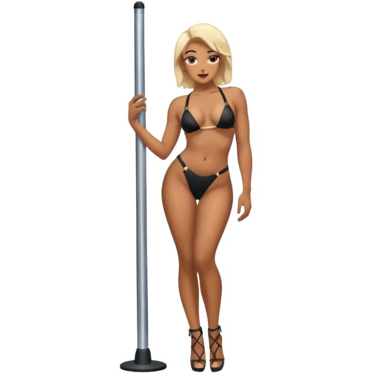 non binary stripper on a pole emoji
