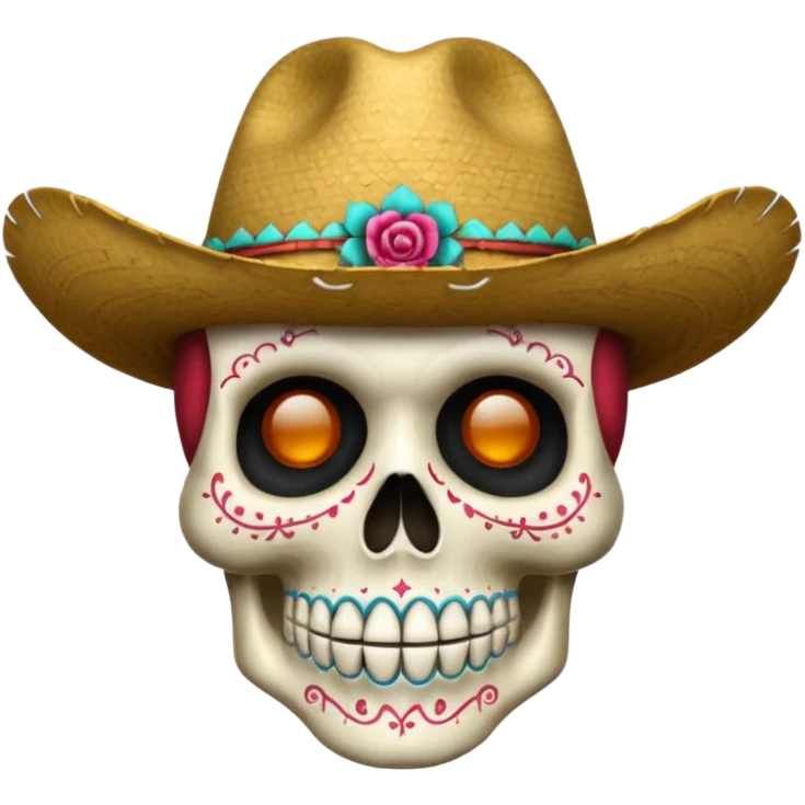 Quiero una calavera con su sombrero emoji