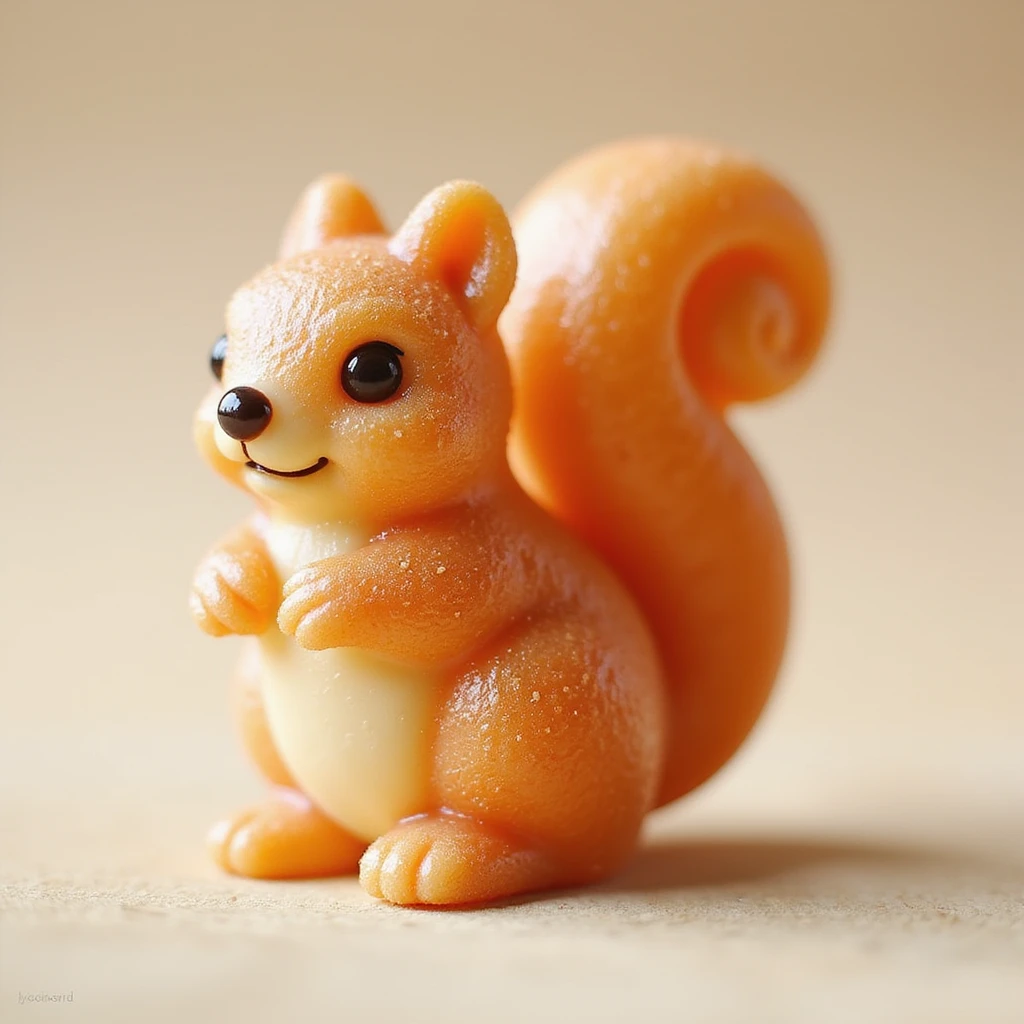 realistic candy shaped like a cute squirrel, photorealistic style emoji