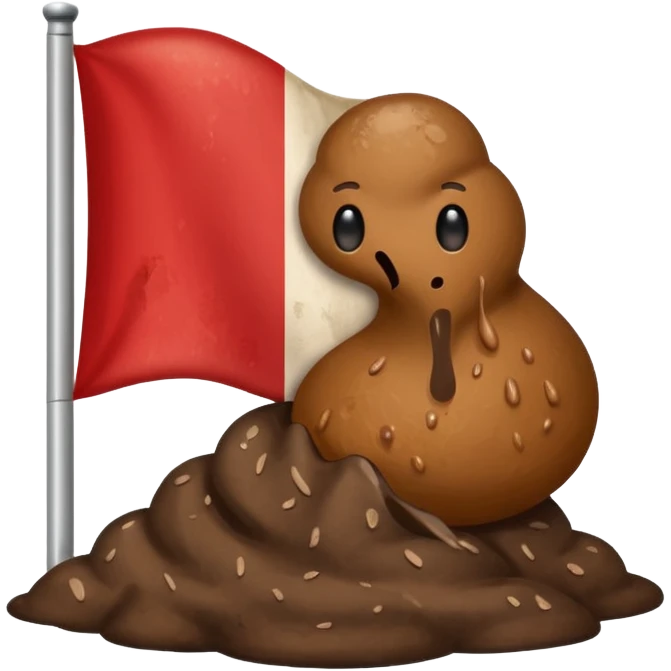 Make a Indonesian flag but there's poop inside the flag emoji