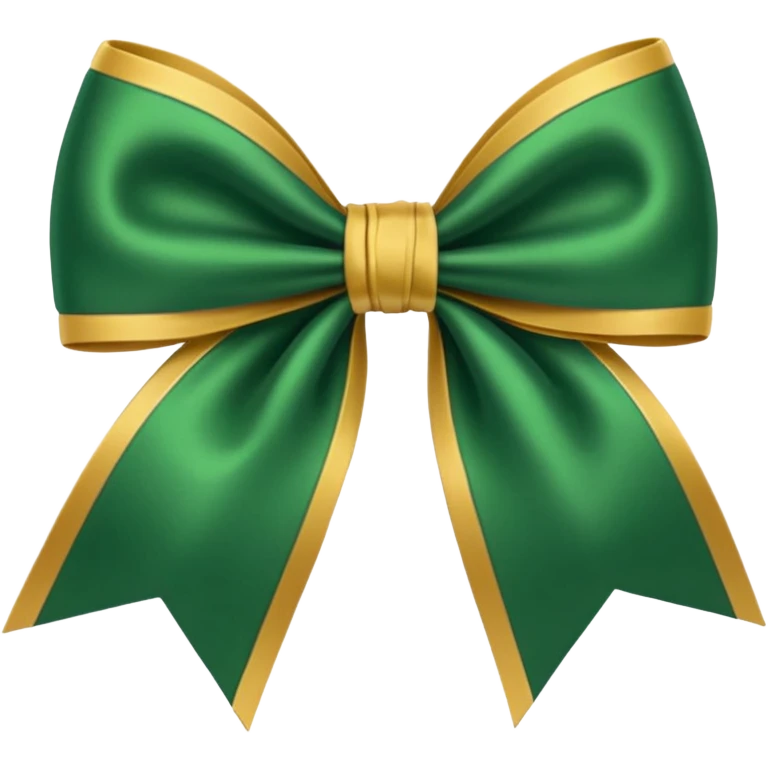 Green and gold bow emoji
