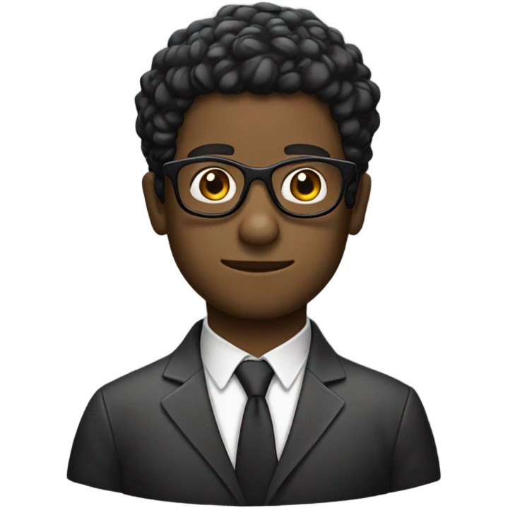 Pelo negro gafas  emoji