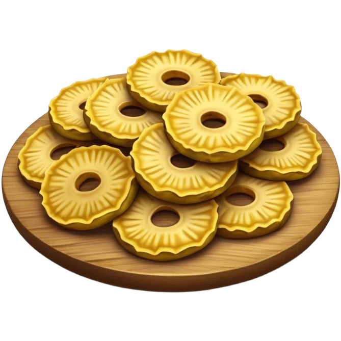 Patacones Cinematic Realistic Patacones Dish Emoji, depicted as crushed, crispy plantain discs, rendered with rich textures and dynamic, natural lighting. emoji