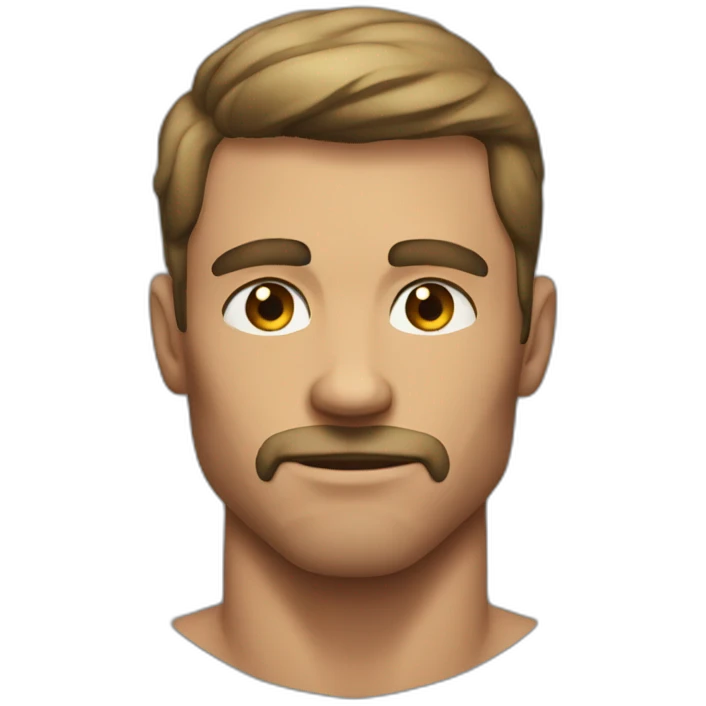 muscular man, he does not have a face but there's a sign on his neck which says "never edits" emoji