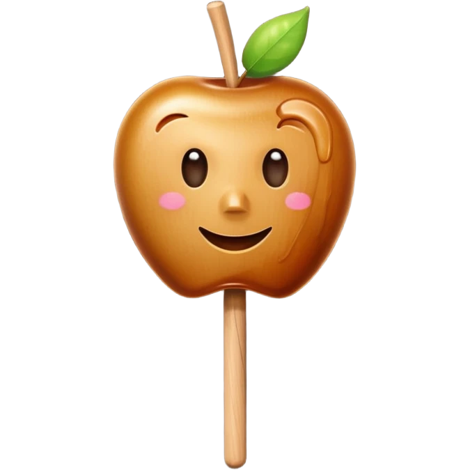 Caramel apple on a stick emoji