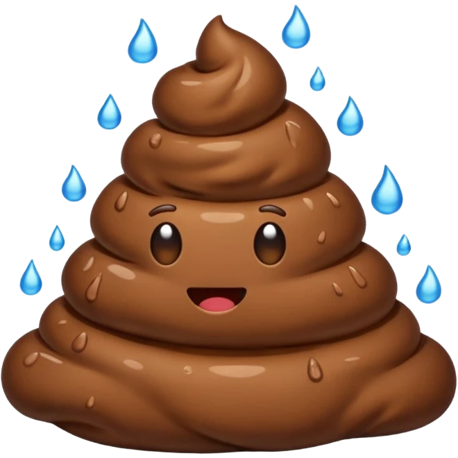 raining poop emoji