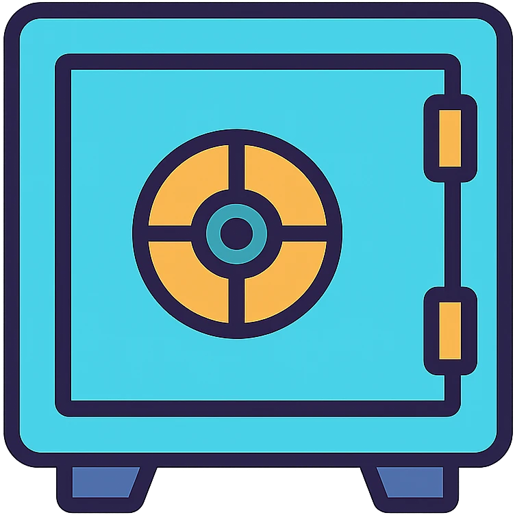 bank safe, no background emoji