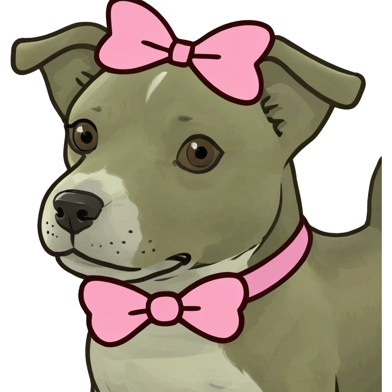 Dog with pink bow emoji