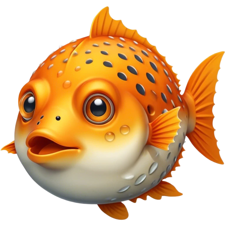 All Orange BlowFish facing forward emoji