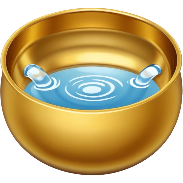 simple gold bowl top view filled with water emoji