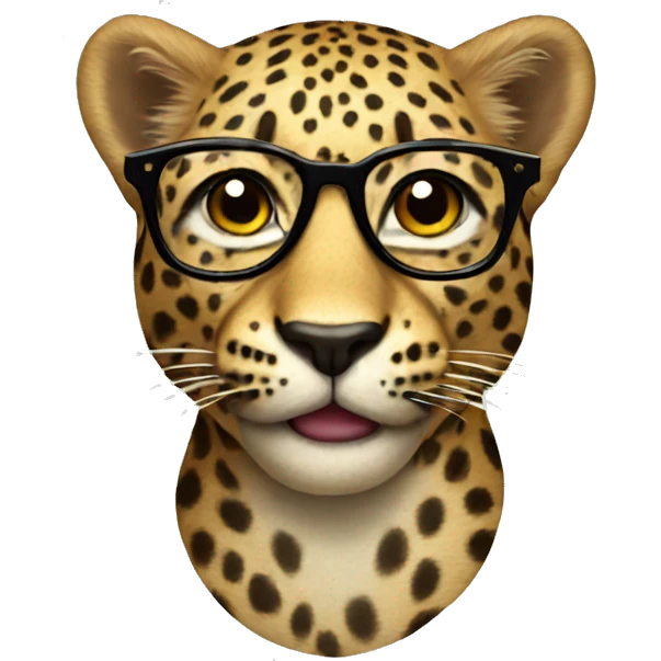Leopard with glasses emoji