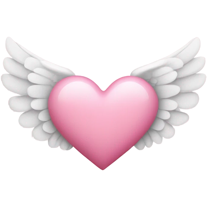 Pink heart with angel wings emoji