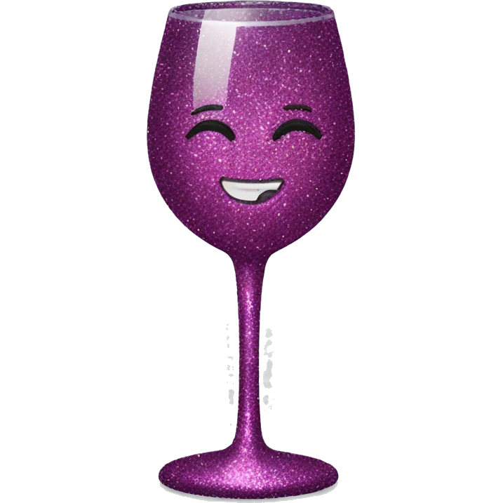 Glitter wine glass emoji