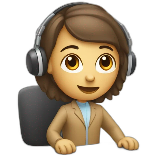 telemarketing attendant with a computer emoji