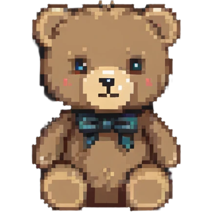 light brown teddy bear, retro and charming emoji