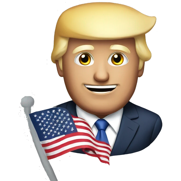 donald trump with american flag emoji