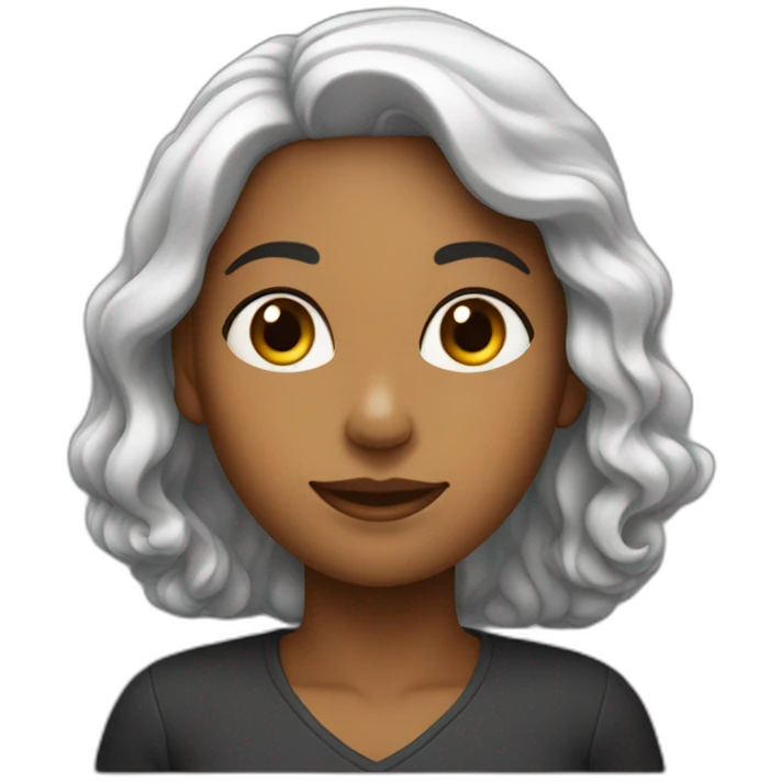 mujer de unos 45 años con pelo negro y rizado que trabaja con niños emoji