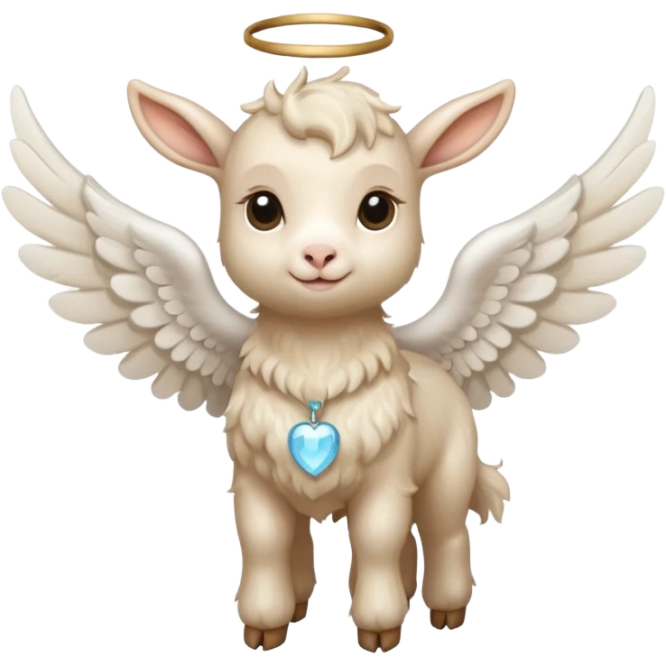 beige baby goat with angel wings  emoji
