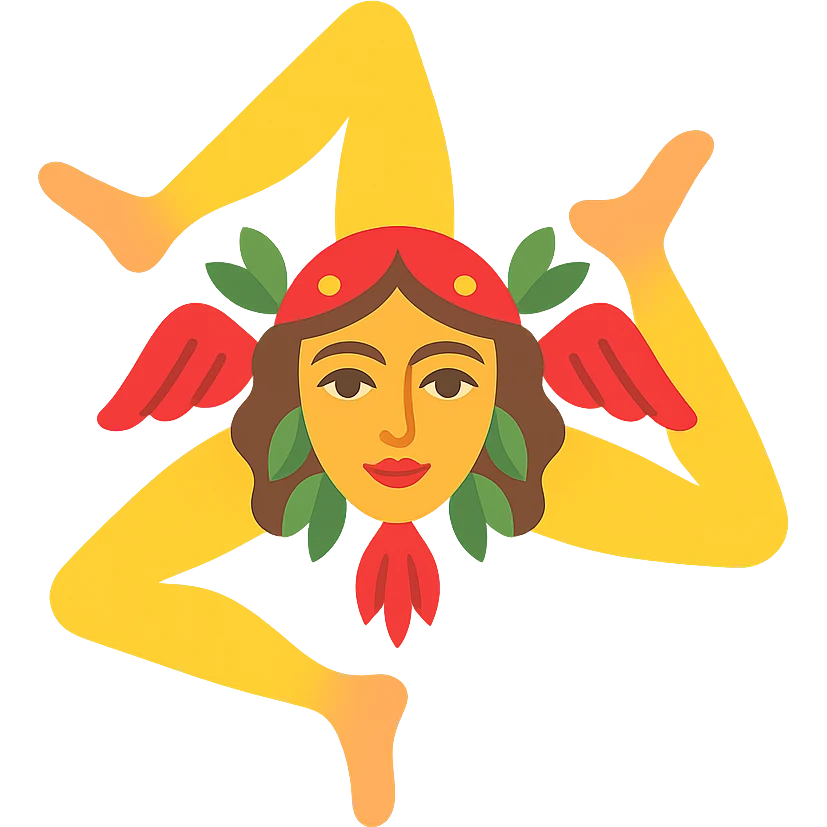logo for Sicily, using traditional Sicilian motifs, bold and vibrant colors emoji