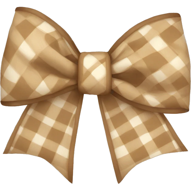 beige plaid bow emoji