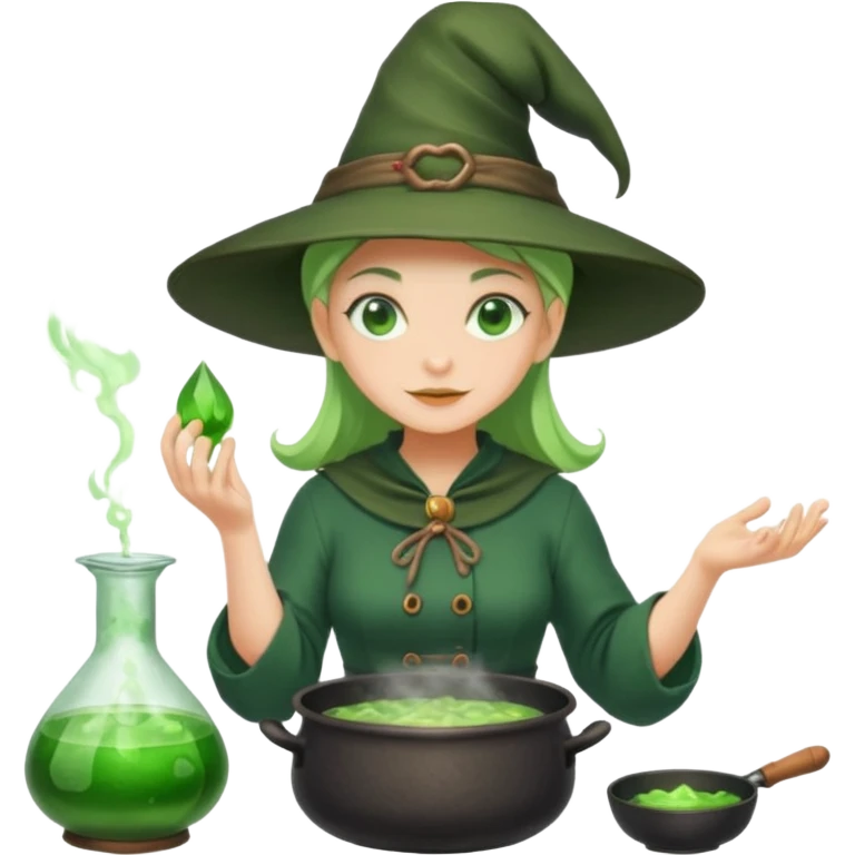 green witch cooking potion emoji