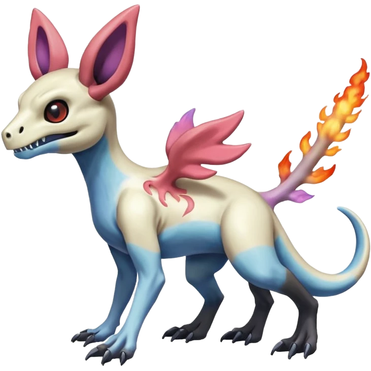 Shiny Duskull-Cubone-Salandit-Sylveon-Fakémon-hybrid-creature (full body)  emoji