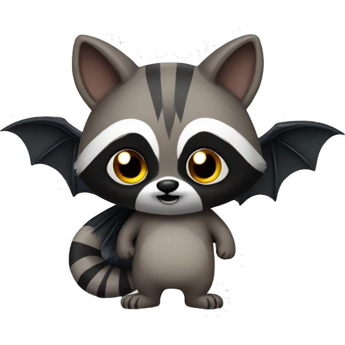 A raccoon with bat wings emoji