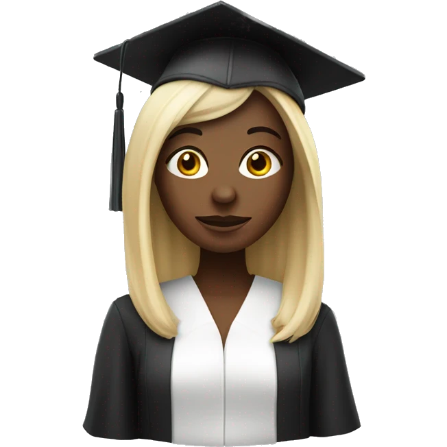 White skin female student with phd graduation hat emoji