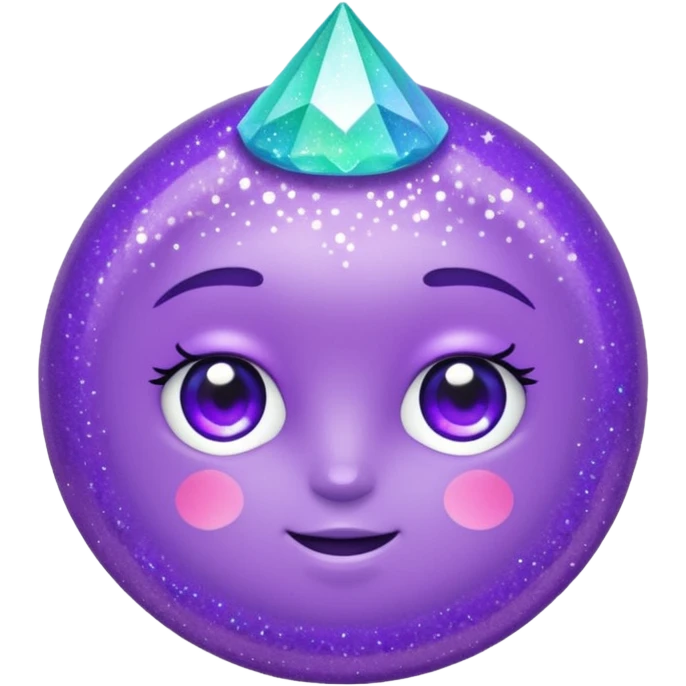 glitter purple and cian bolinha emoji