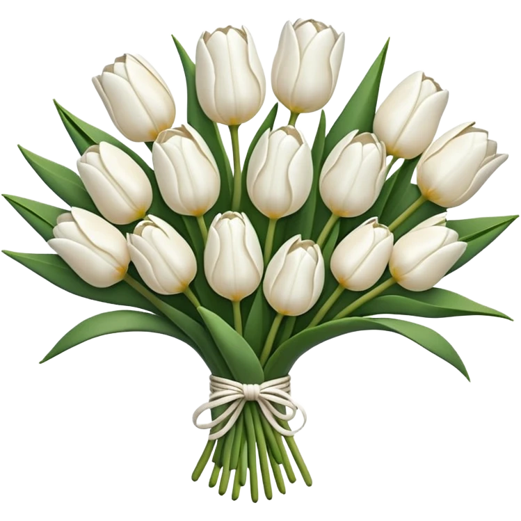 white tulip bouquet  emoji