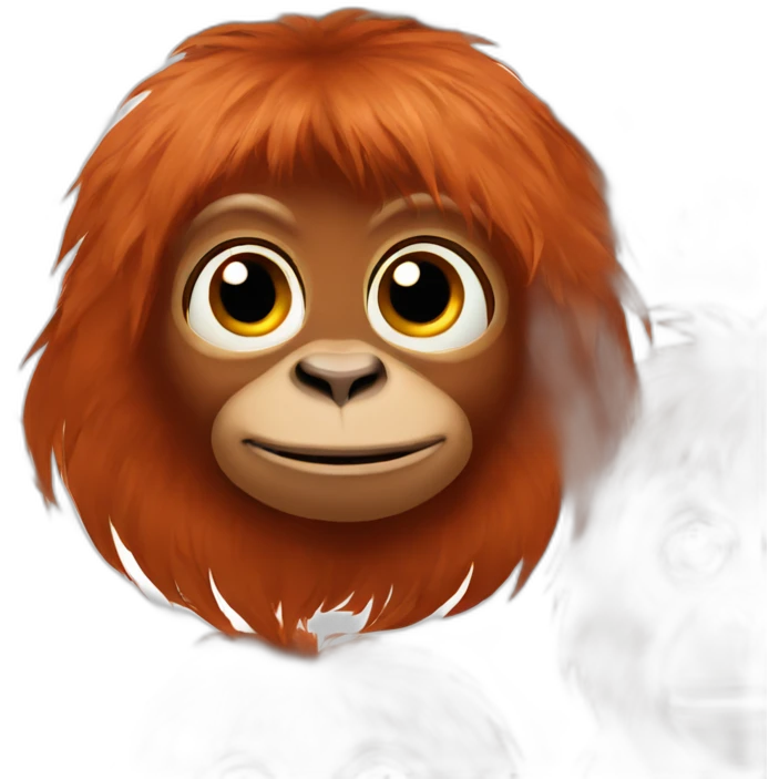 Female Orangutan with red hair emoji