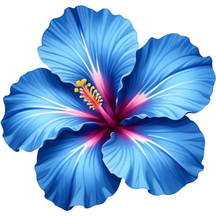 Blue hibiscus flower emoji