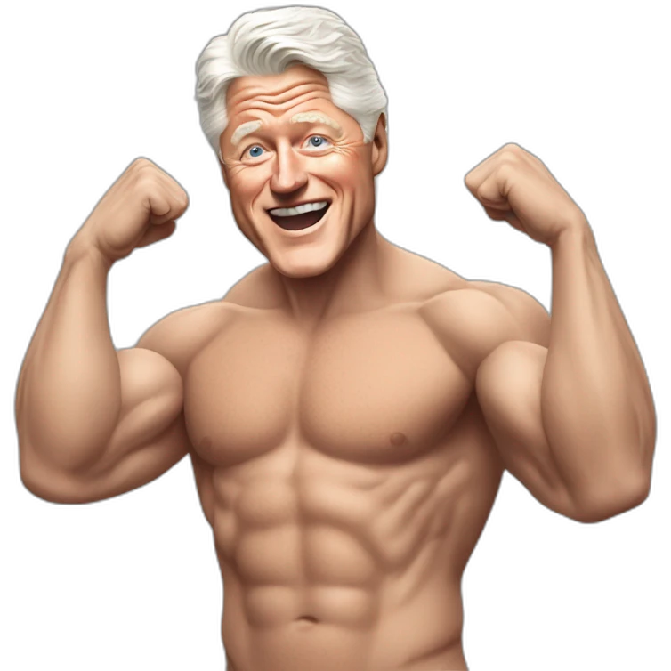 bill clinton shirtless and flexing emoji