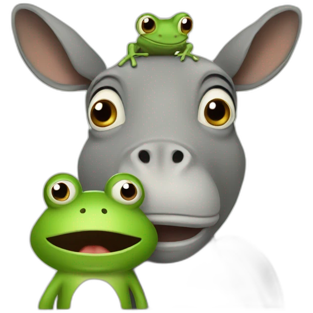 frog squeezed by a donkey emoji