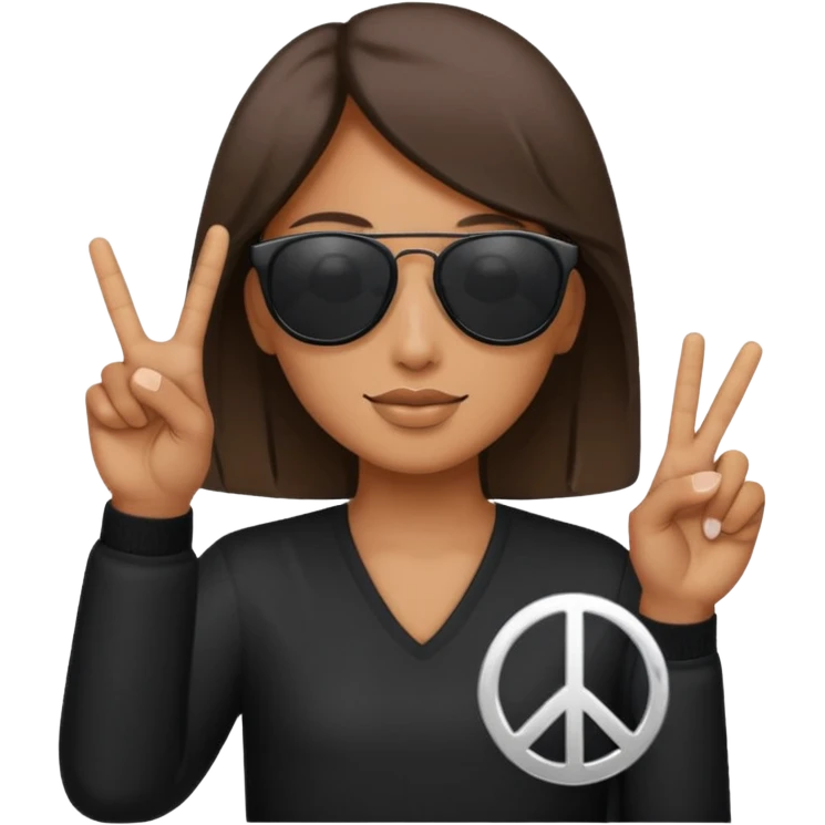 the sun glasses emoji holding up a peace sign emoji