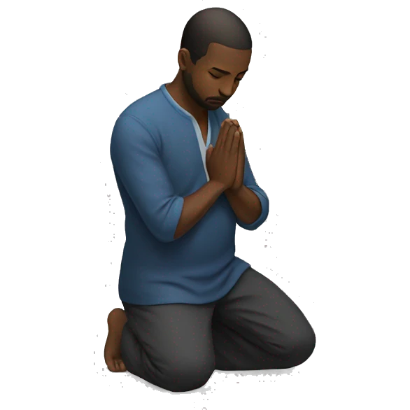 a man on his knees praying emoji