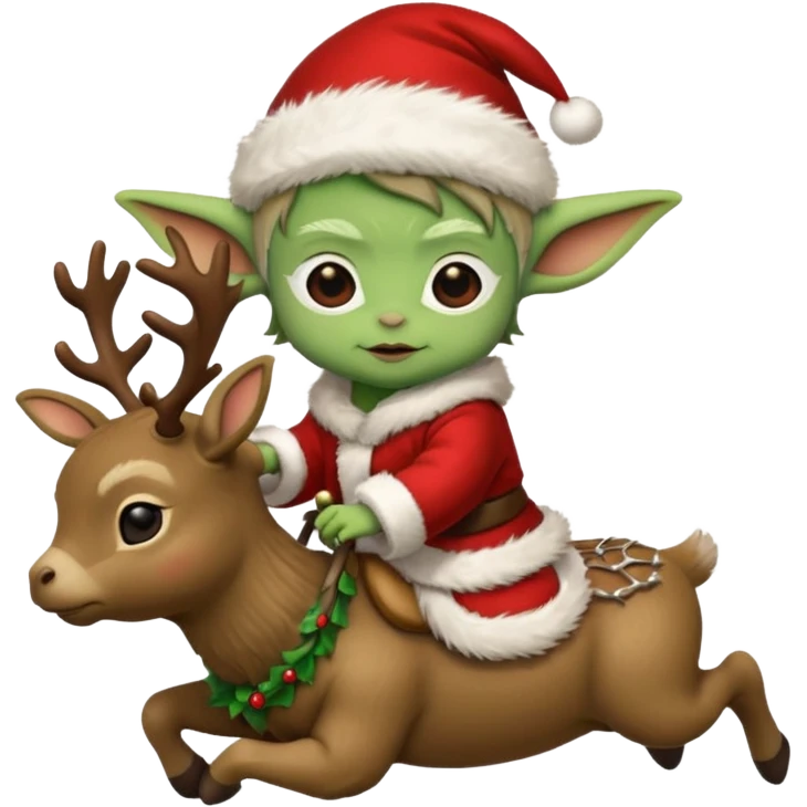 baby yoda riding eindeer christmas emoji