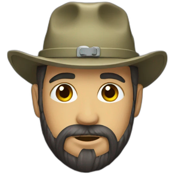 MORENO HIKER WITH PADLOCK BEARD emoji