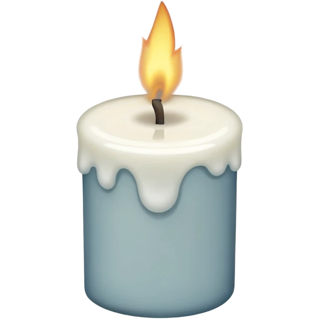 A simple emoji-style illustration of a candle with no flame, the wick slightly burnt, and a small amount of light smoke rising, minimal design, flat emoji look emoji
