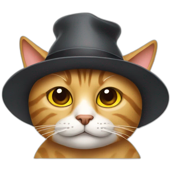 cat with a hat feeling bored emoji