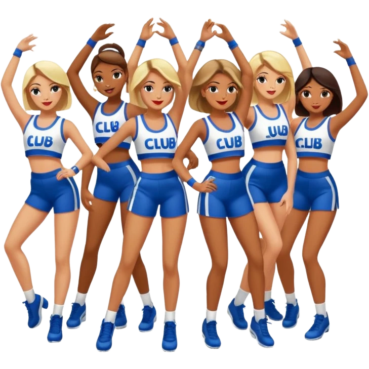 people dancing at the club with cool outfits like crop tops, jersey and other things people wear at the club emoji