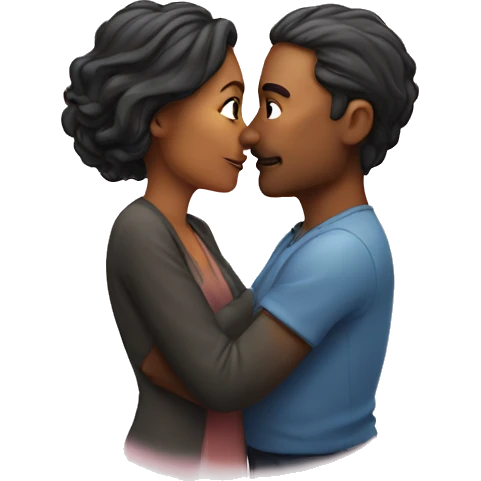 husband and wife in a heart kiss emoji