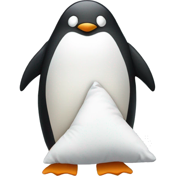 Penguin holding pillow emoji