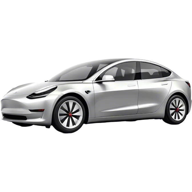 Tesla model 3 in silver emoji
