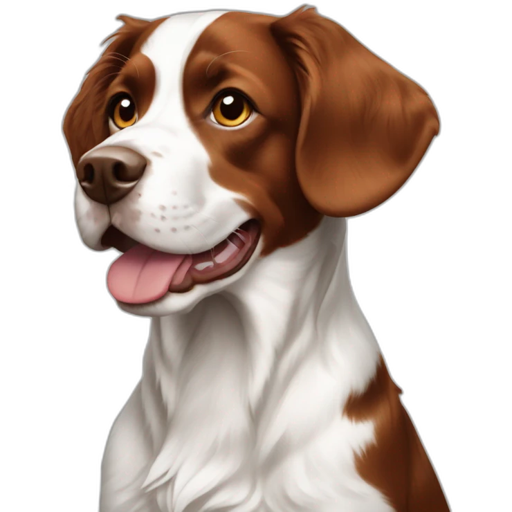 Black and white Brittany spaniel dog emoji