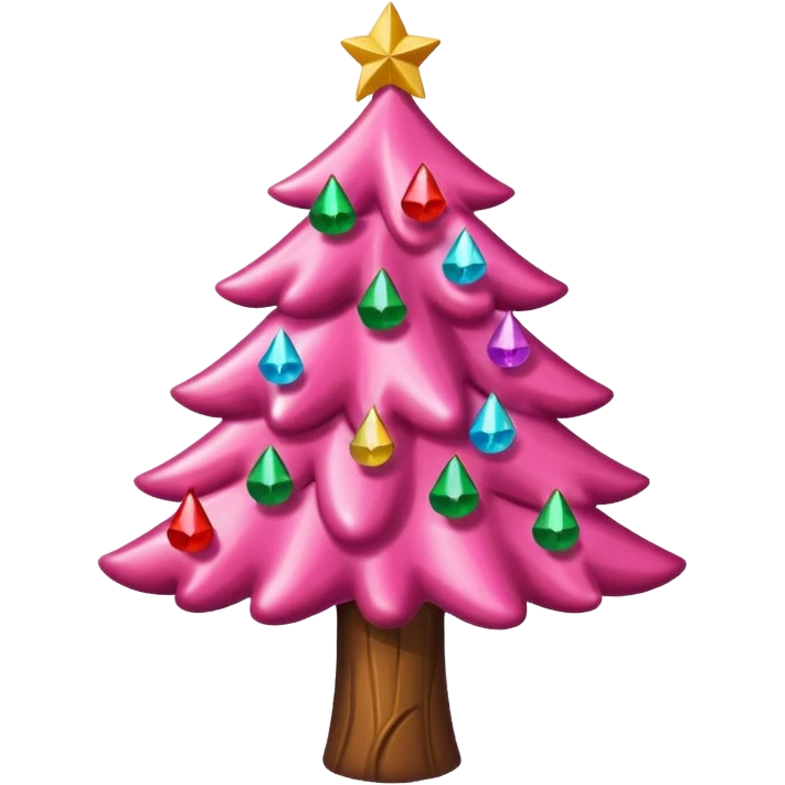 Crea un arbol de navidad en color rosa que parezca de caramelo Agrega luces navideñas emoji