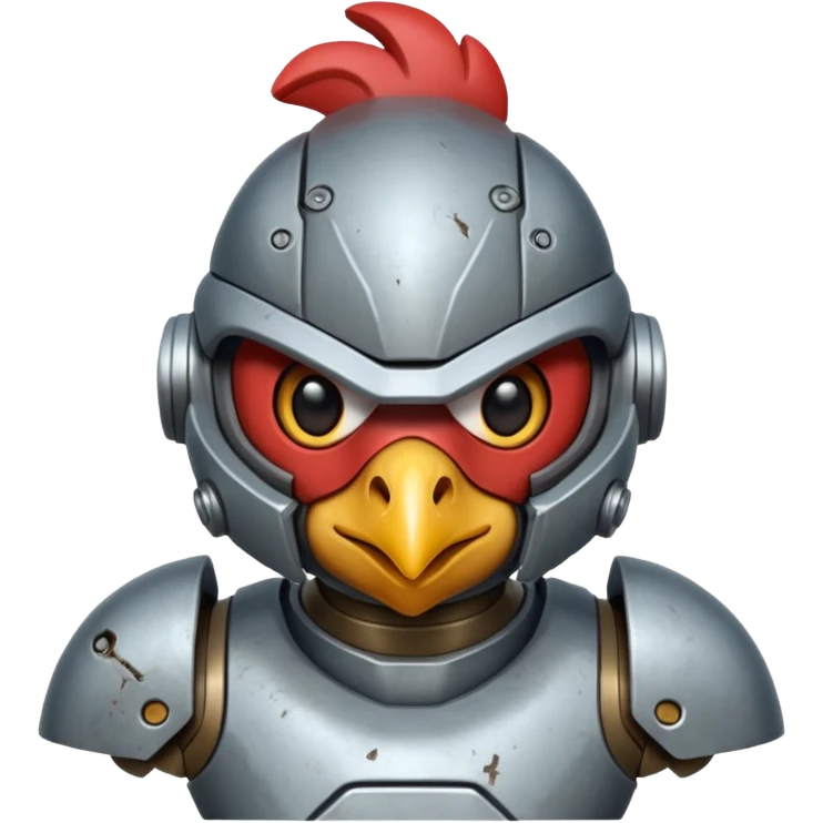 Mecha battle chicken humanoid creature but more human than chicken emoji
