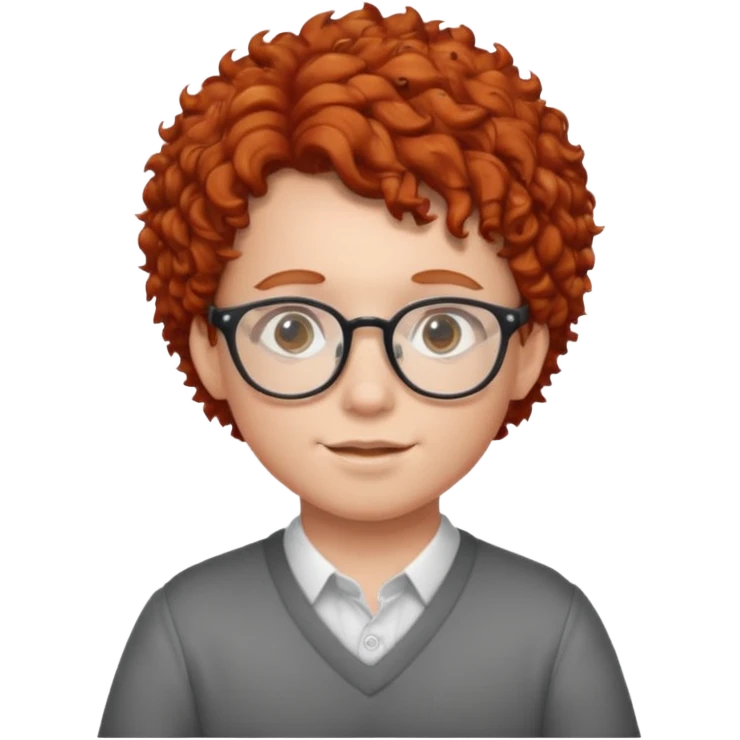 red curly haired kid with glasses emoji